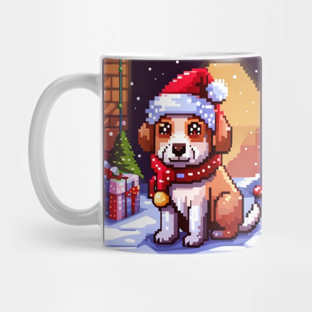 Pixel X-mas Beagle by DestructoKitty